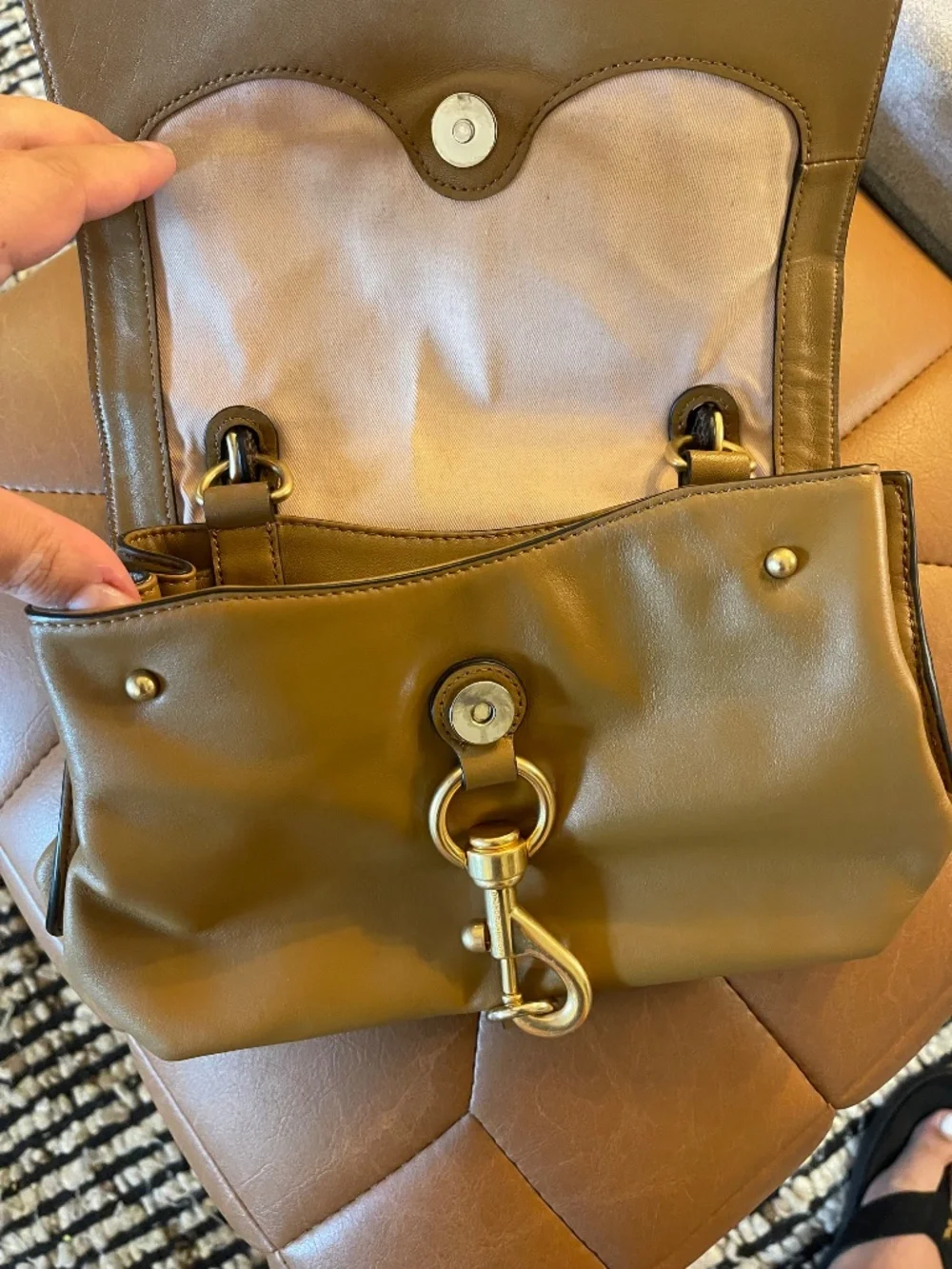 Embossed leather Rebecca minkoff bag/mini backpack